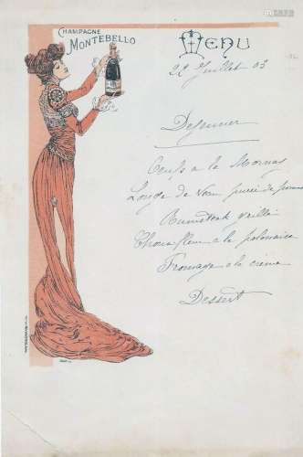 Champagne MONTEBELLODéjeuner du 22 Juillet 1903Arts Industri...