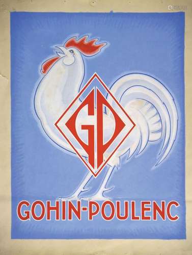 Rooster  Coq Gaz Gohin-Poulenc Coq Gouache de Alexis Kow    ...