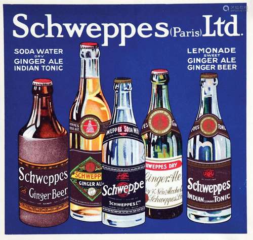 Schweppes (Paris) Soda water Ginger Ale Indian Tonic Lemonad...