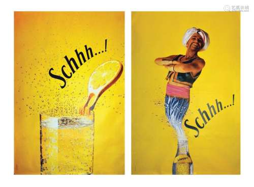 Lot de 2  Affiches :  Scweppes : Schh .. ! Schweppes    Lot ...