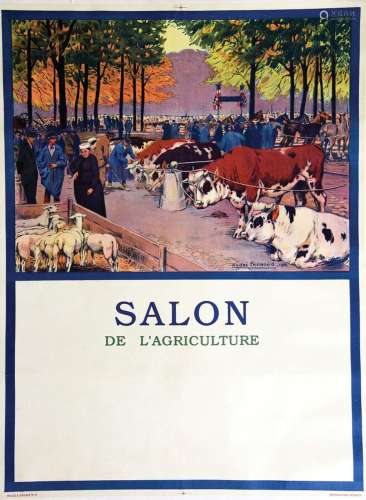 Salon de l'agriculture 1922     Affiche entoilée/  Vintage P...