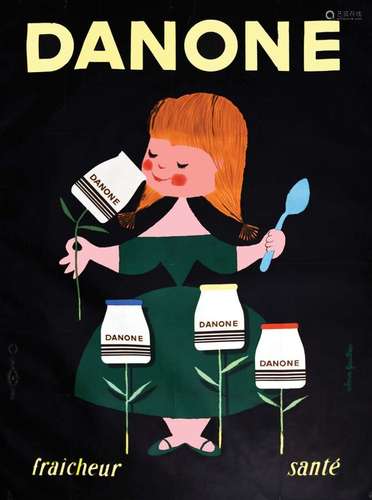 DanoneDe La Vasselais  Paris    Affiche entoilée/  Vintage P...