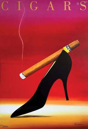 Cohiba Cigars signée par Razzia      Affiche entoilée/  Vint...