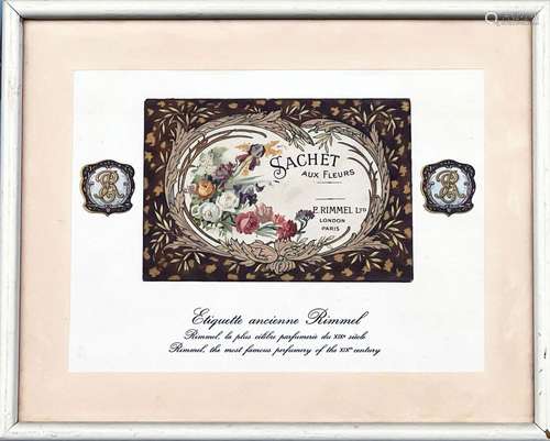 Rimmel Sachet aux Fleurs Etiquette Rimmel    Etiquette Encad...