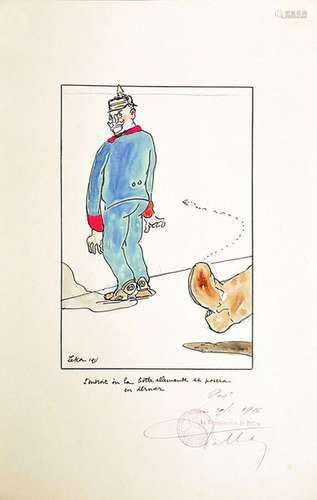 L'endroit de la Botte se posera en dernier gouache de Leka v...