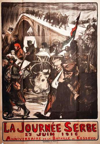 La Journée Serbe 1916Devambez  Paris  1 Affiche  Non-Entoilé...