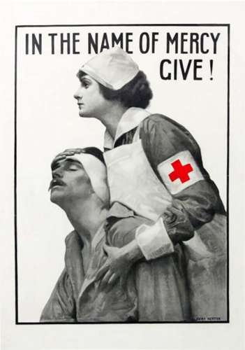 In the Name of Mercy Give      Affiche entoilée/  Vintage Po...