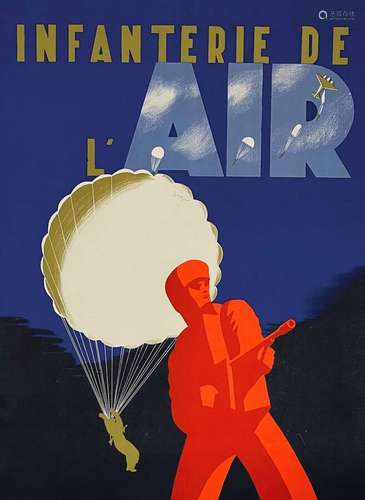 Infanterie de L'Air      Affiche entoilée/  Vintage Poster o...