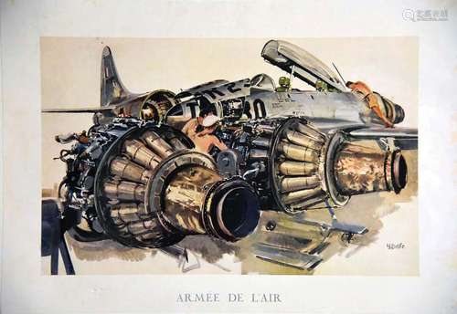 Armée de L'Air      Affiche entoilée/  Vintage Poster on Lin...