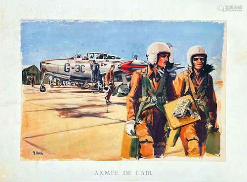 Armée de L'Air      Affiche entoilée/  Vintage Poster on Lin...