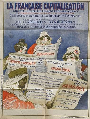 La Française CapitalisationCamis  Paris    Affiche entoilée/...