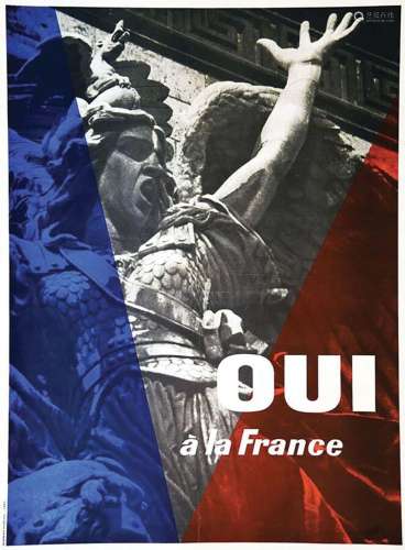 Oui à La France Affiche Gauliste contre ce qu'on apellait le...