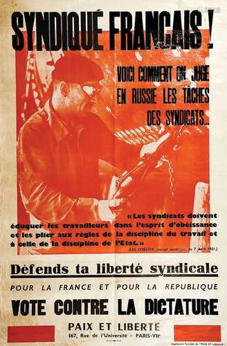 Syndiqué Français ! Défends ta Liberté Syndicale Paix et Lib...