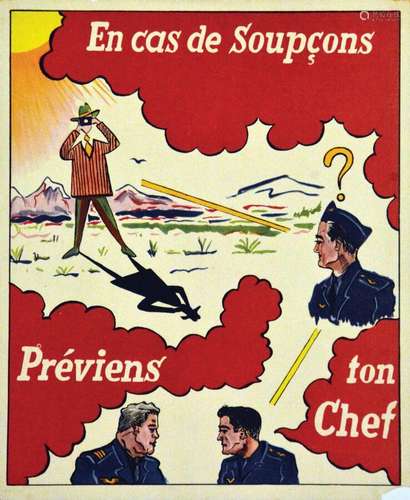 En cas de Soupsons préviens ton Chef      Affiche entoilée/ ...