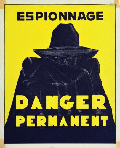 Espionage Danger Permanent      Affiche entoilée/  Vintage P...