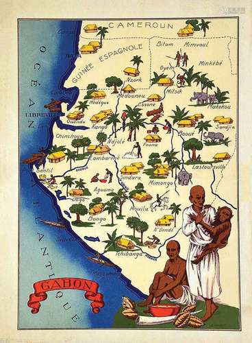 Gabon  Carte IllustréeDD  Imprimée en France  1  Affiche  No...