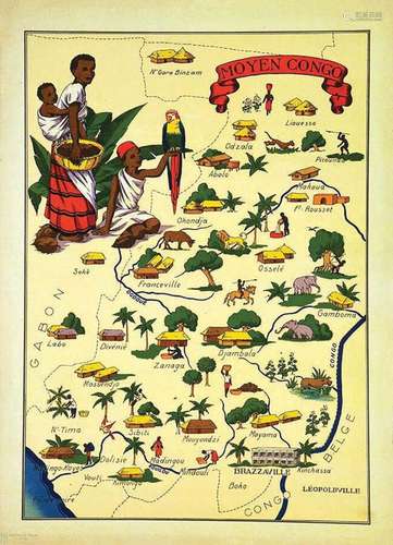 Moyen Congo  Carte IllustréeDD  Imprimée en France  1  Affic...