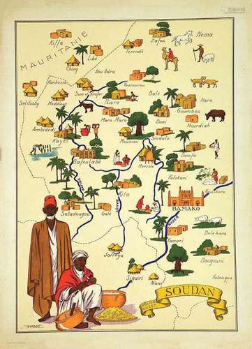 Soudan  Carte IllustréeDD  Imprimée en France  1  Affiche  N...