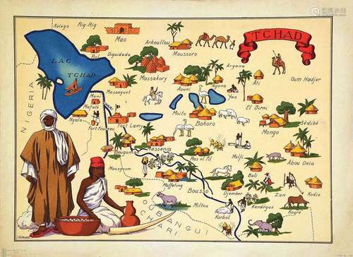 Tchad  Carte IllustréeDD  Imprimée en France  1  Affiche  No...