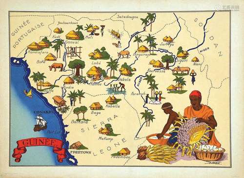 Guinée  Carte IllustréeDD  Imprimée en France  1  Affiche  N...