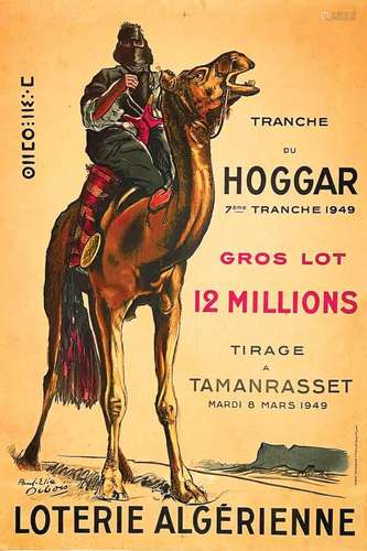 Loterie Algérienne HoggarJ. Carbonel  Alger    Affiche entoi...