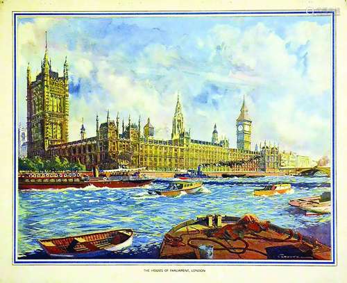 The Houses of Parliament, London    1  Affiche  Non-Entoilée...