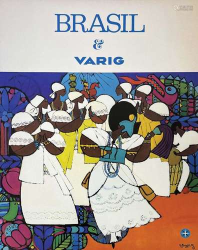 Brasil Varig (Carnaval de Rio)    1  Affiche  Non-Entoilée  ...