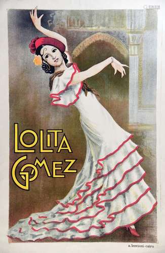 Lolita GomezCairo     Aff. Entoilée. / Vintage Poster on Lin...