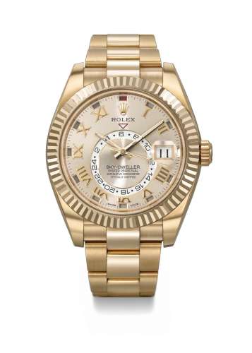 ROLEX. AN ATTRACTIVE 18K PINK GOLD AUTOMATIC ANNUAL CALENDAR...