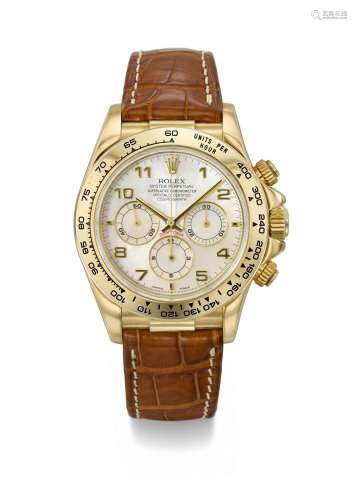 ROLEX. A RARE AND ATTRACTIVE 18K GOLD AUTOMATIC CHRONOGRAPH ...