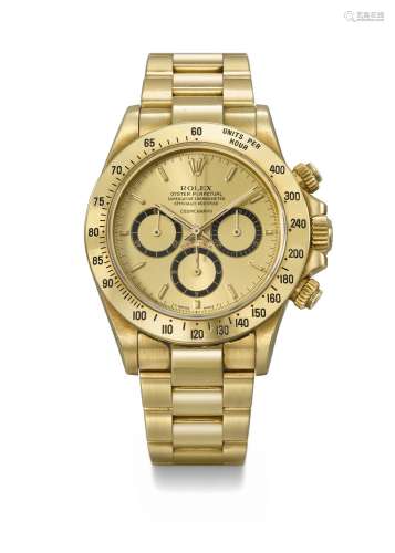 ROLEX. A RARE AND ATTRACTIVE 18K GOLD AUTOMATIC CHRONOGRAPH ...