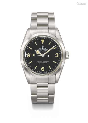 ROLEX. AN ATTRACTIVE STAINLESS STEEL AUTOMATIC WRISTWATCH WI...