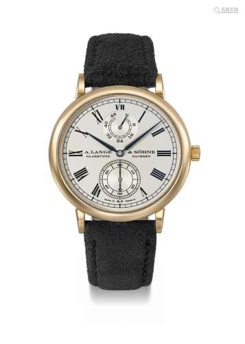A. LANGE & SOHNE. AN EXTREMELY RARE 18K PINK GOLD LIMITE...