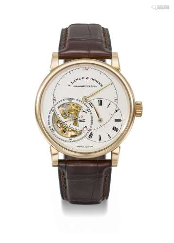 A. LANGE & SÖ HNE . A RARE AND ATTRACTIVE 18K PINK GOLD ...