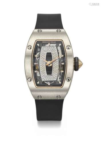 RICHARD MILLE. A LADY'S RARE AND ATTRACTIVE 18K WHITE GO...