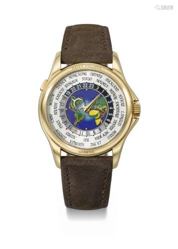 PATEK PHILIPPE. A RARE AND ATTRACTIVE 18K GOLD AUTOMATIC WOR...