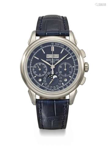 PATEK PHILIPPE. AN EXTREMELY ATTRACTIVE 18K WHITE GOLD PERPE...