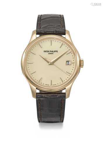 PATEK PHILIPPE. AN ATTRACTIVE 18K PINK GOLD AUTOMATIC WRISTW...