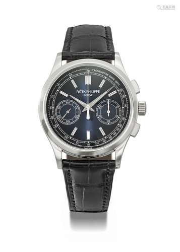 PATEK PHILIPPE. A RARE AND ATTRACTIVE PLATINUM CHRONOGRAPH W...