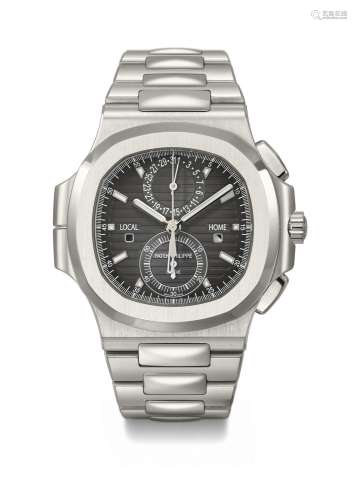 PATEK PHILIPPE. A LARGE AND ATTRACTIVE STAINLESS STEEL AUTOM...