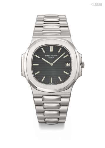PATEK PHILIPPE. A VERY RARE STAINLESS STEEL AUTOMATIC WRISTW...