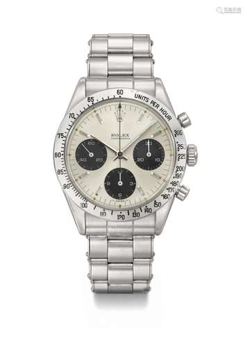 ROLEX. A RARE AND EARLY STAINLESS STEEL CHRONOGRAPH WRISTWAT...