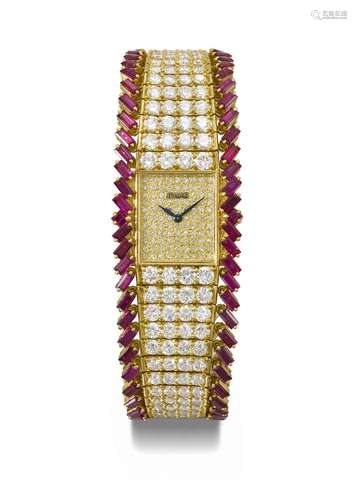 PIAGET. A LADY ’ S EXTREMELY ATTRACTIVE 18K GOLD, DIAMOND AN...