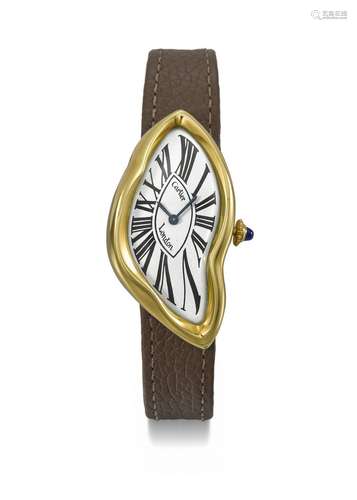 CARTIER. AN EXCEPTIONALLY RARE AND ATTRACTIVE 18K GOLD ASYMM...