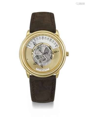 AUDEMARS PIGUET. AN ATTRACTIVE AND UNUSUAL 18K GOLD AUTOMATI...