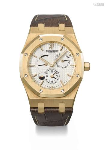 AUDEMARS PIGUET. AN ATTRACTIVE 18K PINK GOLD AUTOMATIC DUAL ...