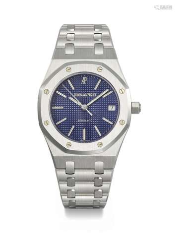 AUDEMARS PIGUET. A HIGHLY ATTRACTIVE AND RARE STAINLESS STEE...