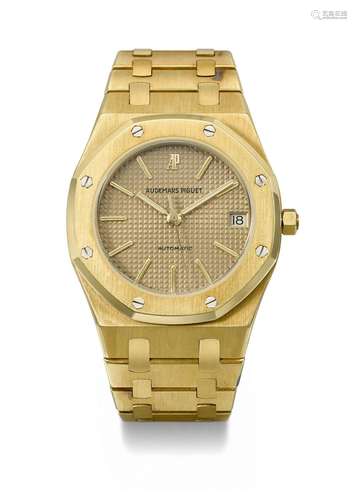 AUDEMARS PIGUET. AN ATTRACTIVE 18K GOLD AUTOMATIC WRISTWATCH...