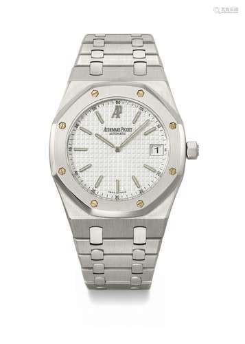 AUDEMARS PIGUET. AN ATTRACTIVE STAINLESS STEEL AUTOMATIC WRI...