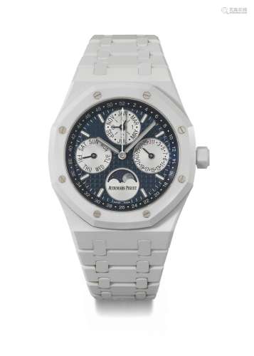 AUDEMARS PIGUET. A RARE AND HIGHLY ATTRACTIVE WHITE CERAMIC ...